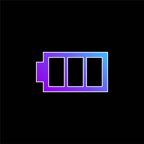 Battery With Three Empty Areas blue gradient vector icon