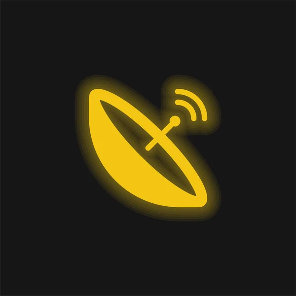 Żółta Antena Świecąca Ikona Neonu — Wektor stockowy