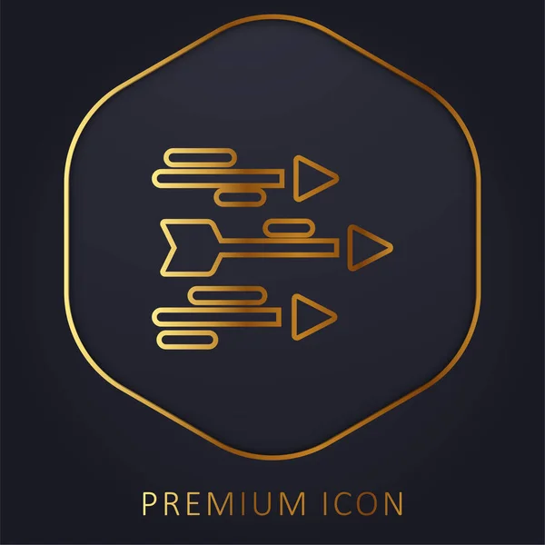 Стрелки Золотая Линия Премиум Логотип Значок — стоковый вектор