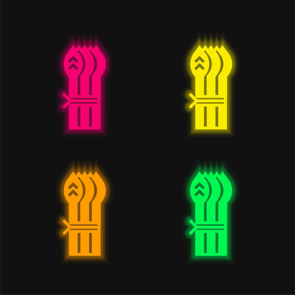Asparagus four color glowing neon vector icon
