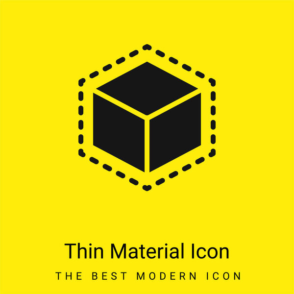 3d Printing Cube minimal bright yellow material icon