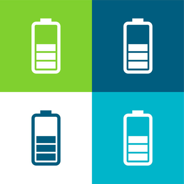 Battery Status Flat four color minimal icon set