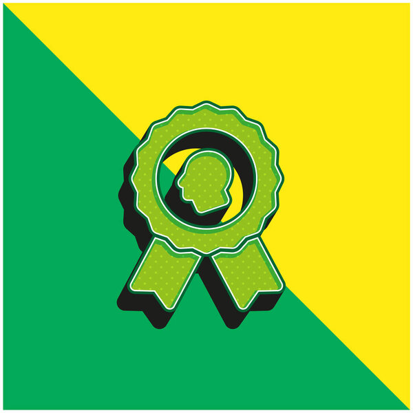 Award Green and yellow modern 3d vector icon logo