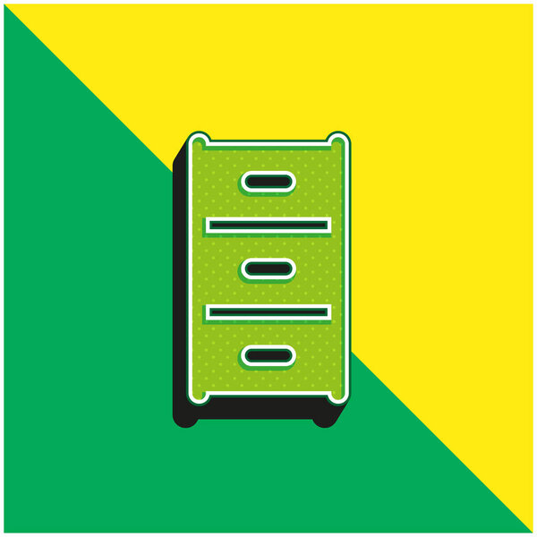 Archive Green and yellow modern 3d vector icon logo