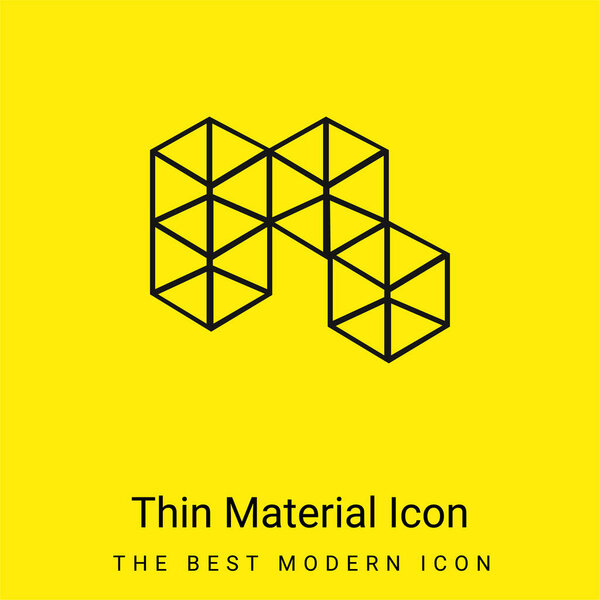 3d Cubes minimal bright yellow material icon