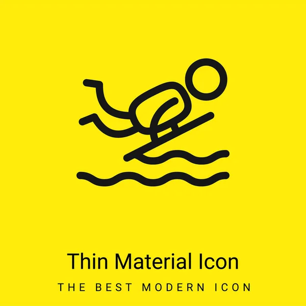stock vector Bodyboard minimal bright yellow material icon