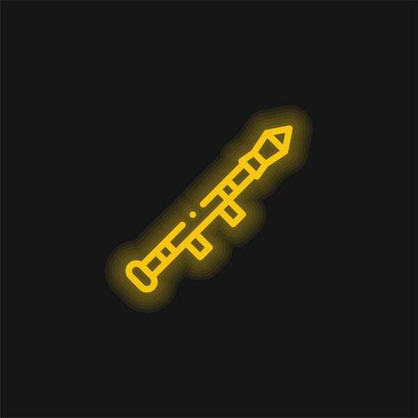 Bazooka yellow glowing neon icon