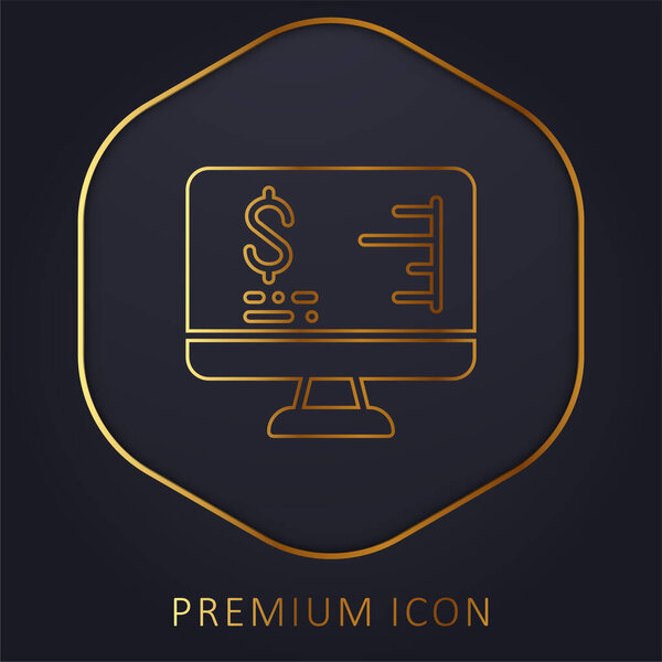 Логотип или иконка золотой линии аналитики