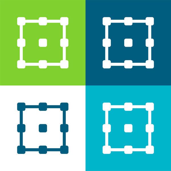 Распределение плоские четыре цвета минимальный набор значков