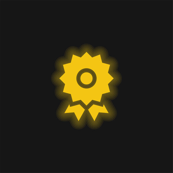 Желтая сияющая неоновая икона