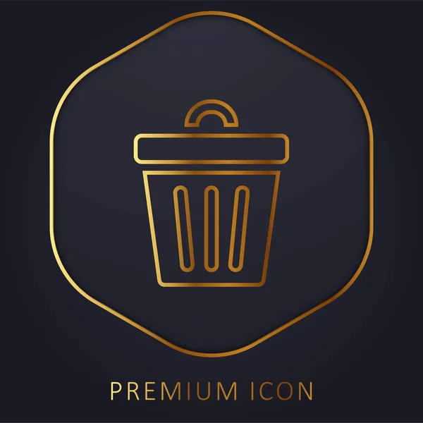 Bin Gouden Lijn Premium Logo Pictogram — Stockvector