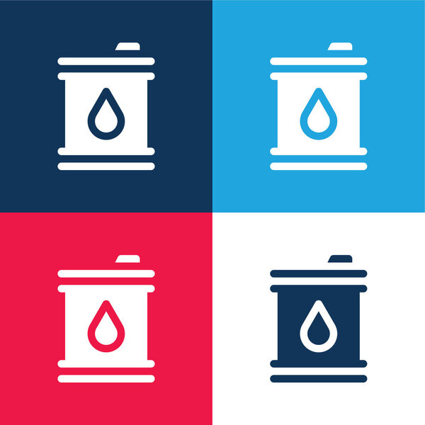 Баррель синий и красный четыре цвета минимальный набор значков