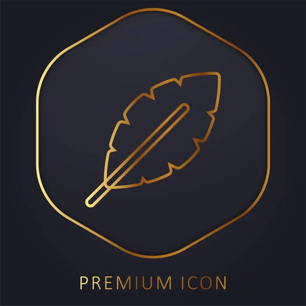 Banana Línea Oro Logotipo Premium Icono — Vector de stock