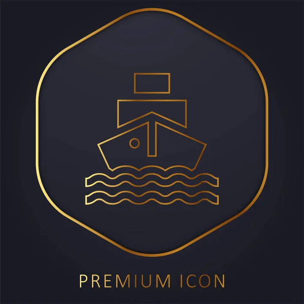 stock vector Boat golden line premium logo or icon