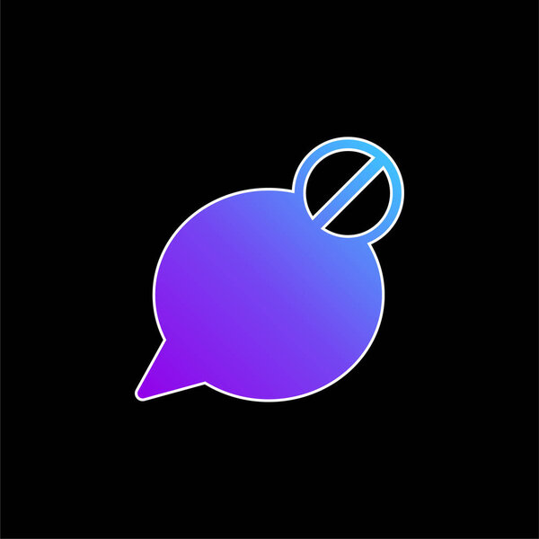 Block Speech Bubble blue gradient vector icon
