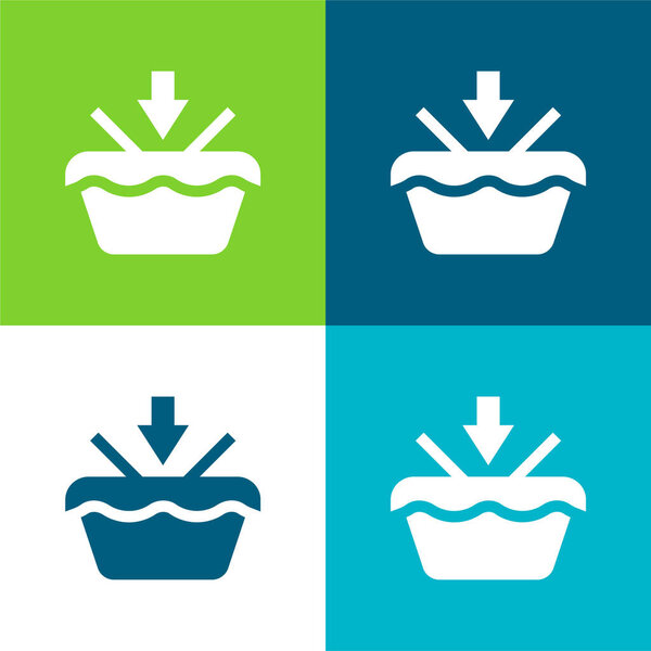 Add To Basket Flat four color minimal icon set