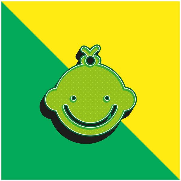 Baby Girl Green и желтый современный 3d векторный логотип