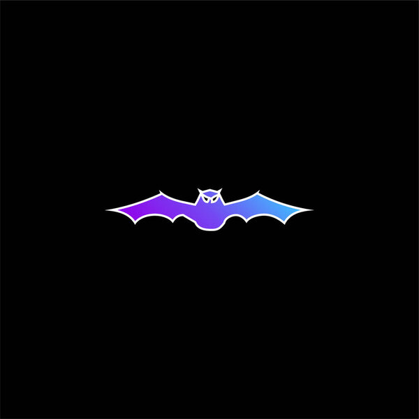 Bat With Extended Wings In Frontal View blue gradient vector icon