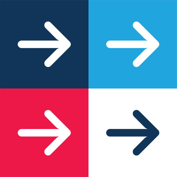 Arrows blue and red four color minimal icon set