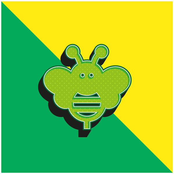 Bee Green и желтый современный 3d векторный логотип