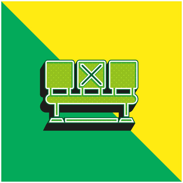 Bench Green and yellow modern 3d vector icon logo