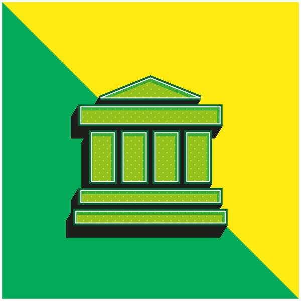 Bank Green and yellow modern 3d vector icon logo