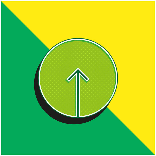 Arrow Up Inside A Circular Button Green and yellow modern 3d vector icon logo