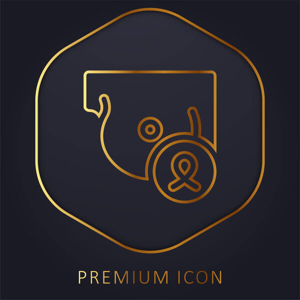 Breast golden line premium logo or icon