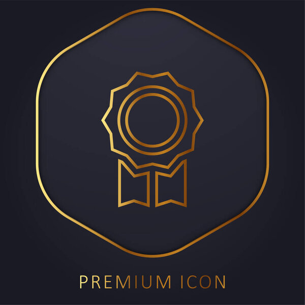 Badge golden line premium logo or icon