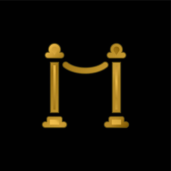 Barrier gold plated metalic icon or logo vector