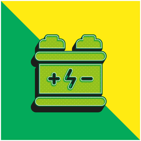Батарея Зеленый и желтый современный 3d логотип вектора