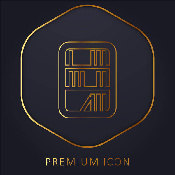 Книги в библиотеке золотая линия премиум-логотип или значок