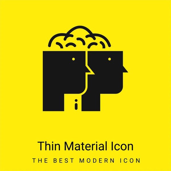 Шторм Мозку Мінімальна Яскраво Жовта Піктограма Матеріалу — стоковий вектор