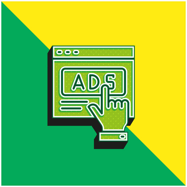 Advertising Green and yellow modern 3d vector icon logo
