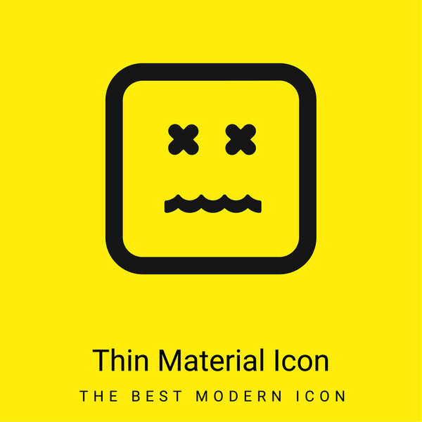 Аннулированный Emoticon Square Face минимальный ярко-желтый значок материала
