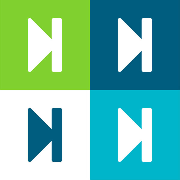 Advance Button Flat four color minimal icon set