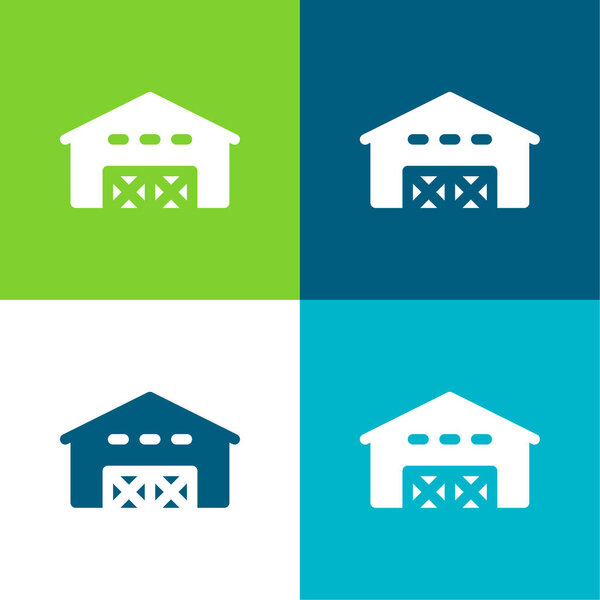 Амбар Плоский четырехцветный минимальный набор значков