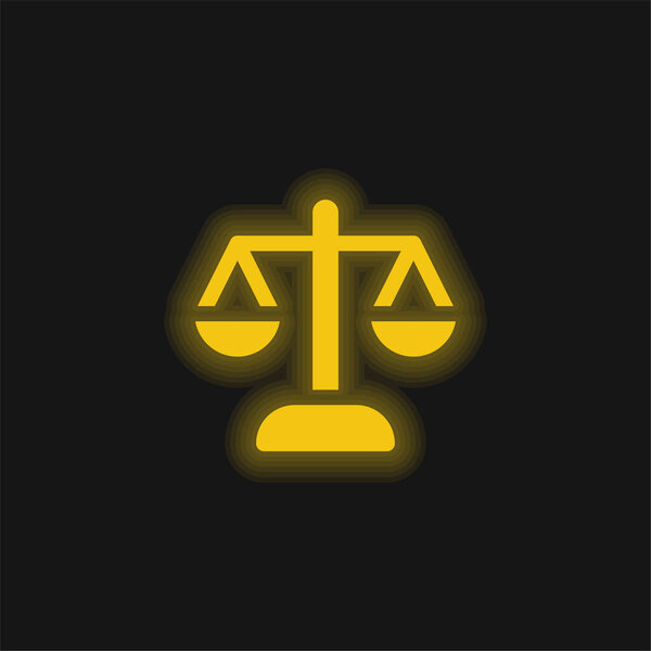 Balance yellow glowing neon icon
