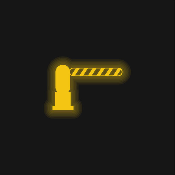 Barrier Closed yellow glowing neon icon