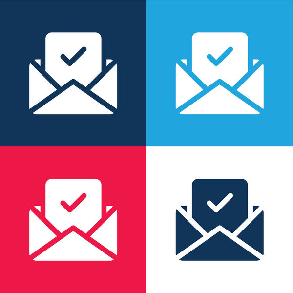 Утвердить синий и красный четыре цвета минимальный набор значков