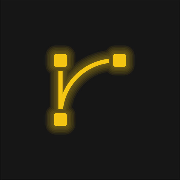 Arc yellow glowing neon icon
