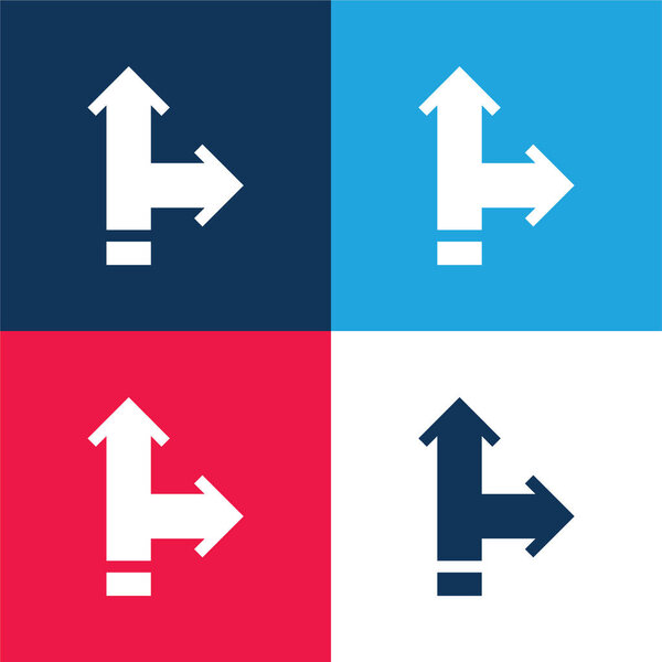Arrows blue and red four color minimal icon set