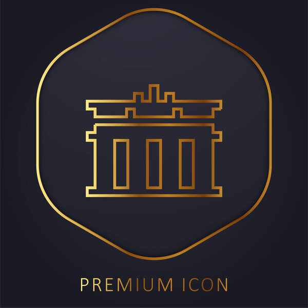 Brandenburg Gate golden line premium logo or icon