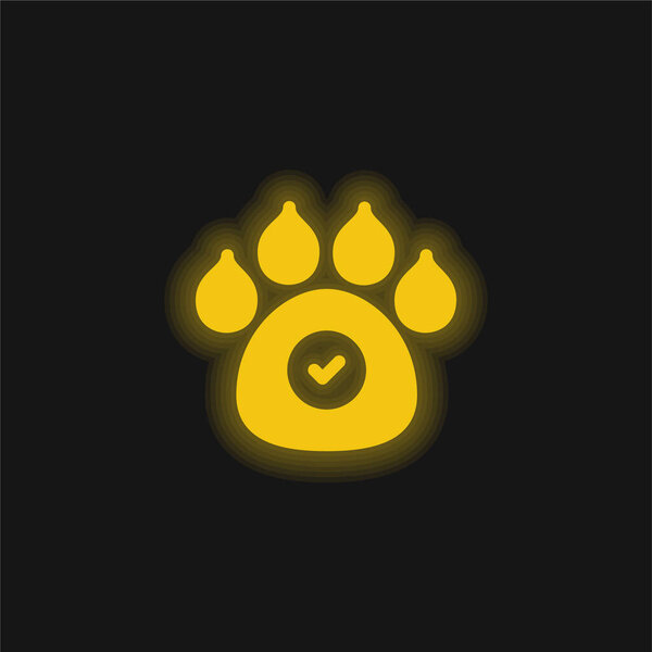 Animals Allowed yellow glowing neon icon