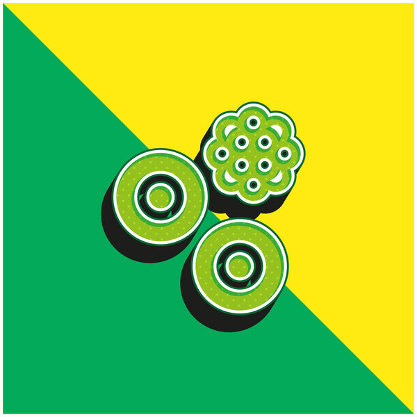 Blood Cells Green and yellow modern 3d vector icon logo