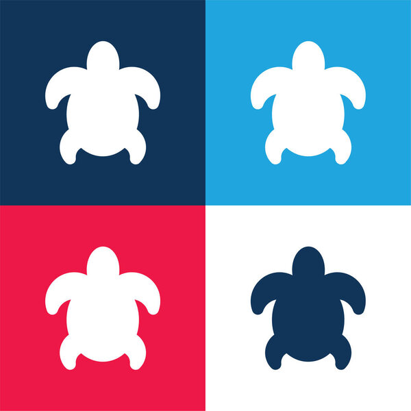 Big Turtle blue and red four color minimal icon set