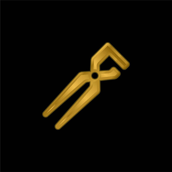 Большой клиппер позолоченный металлический значок или вектор логотипа