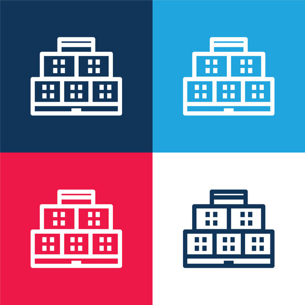 Блок синий и красный четыре цвета минимальный набор значков