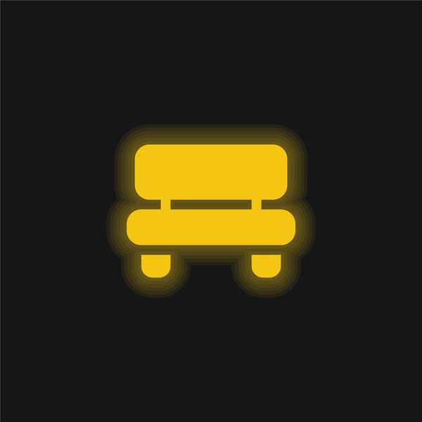 Желтый светящийся неоновый значок