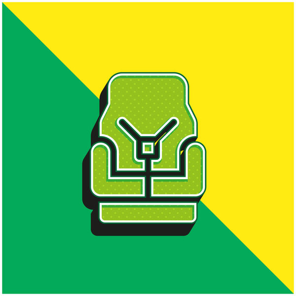 Baby Chair Green and yellow modern 3d vector icon logo